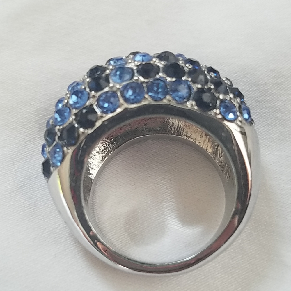 Blue Pave Statement Ring - image 4